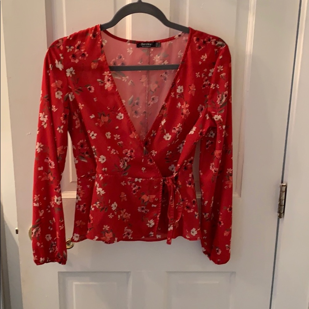 Beautiful red wrap top